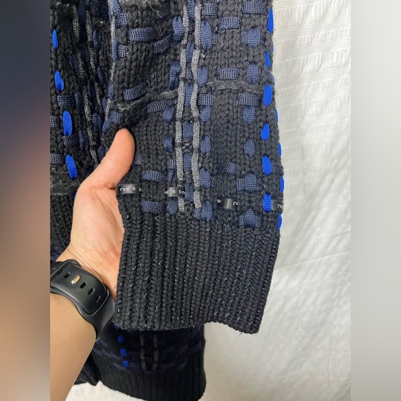 Rag & Bone Women’s Black and Blue Textured Wool Cardigan Duster Size XS - Picture 7 of 10